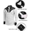 COOFANDY Men’s Western Cowboy Shirt Embroidered Button Down Long Sleeve Shirts(Cotton – White)