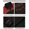 COOFANDY Men’s Western Cowboy Shirt Embroidered Long Sleeve Slim Fit Casual Cotton Button Down Hippie Shirts with Pockets(Black & Red)