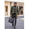 COOFANDY Men’s Wool Blend Coat with Detachable Plaid Scarfs Notched Collar Single Breasted Pea Coat Trench Overcoat(2-army Green)