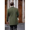 COOFANDY Men’s Wool Blend Coat with Detachable Plaid Scarfs Notched Collar Single Breasted Pea Coat Trench Overcoat(2-army Green)