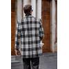 COOFANDY Men’s Wool Blend Coat with Detachable Plaid Scarfs Notched Collar Single Breasted Pea Coat Trench Overcoat(2-black Plaid)