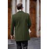 COOFANDY Men’s Wool Blend Coat with Detachable Plaid Scarfs Notched Collar Single Breasted Pea Coat Trench Overcoat(Army Green)