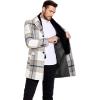 COOFANDY Men’s Wool Blend Coat with Detachable Plaid Scarfs Notched Collar Single Breasted Pea Coat Trench Overcoat(B-brown Plaid)