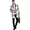 COOFANDY Men’s Wool Blend Coat with Detachable Plaid Scarfs Notched Collar Single Breasted Pea Coat Trench Overcoat(B-brown Plaid)