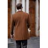 COOFANDY Men’s Wool Blend Coat with Detachable Plaid Scarfs Notched Collar Single Breasted Pea Coat Trench Overcoat(Brown)