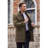 COOFANDY Men’s Wool Blend Coat with Detachable Plaid Scarfs Notched Collar Single Breasted Pea Coat Trench Overcoat(Brown Plaid)