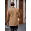 COOFANDY Men’s Wool Blend Coat with Detachable Plaid Scarfs Notched Collar Single Breasted Pea Coat Trench Overcoat(Coffee)