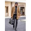 COOFANDY Men’s Wool Blend Coat with Detachable Plaid Scarfs Notched Collar Single Breasted Pea Coat Trench Overcoat(Coffee)