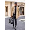 COOFANDY Men’s Wool Blend Coat with Detachable Plaid Scarfs Notched Collar Single Breasted Pea Coat Trench Overcoat(Khaki)