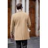 COOFANDY Men’s Wool Blend Coat with Detachable Plaid Scarfs Notched Collar Single Breasted Pea Coat Trench Overcoat(Khaki)
