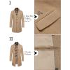 COOFANDY Men’s Wool Blend Coat with Detachable Plaid Scarfs Notched Collar Single Breasted Pea Coat Trench Overcoat(Khaki)