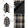 COOFANDY Men’s Wool Blend Coat with Detachable Plaid Scarfs Notched Collar Single Breasted Pea Coat Trench Overcoat(Khaki Plaid)