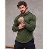 COOFANDY Men’s Workout Sweatshirts Long Sleeve Muscle Fit Athletic Gym Hoodies Pullover(Army Green 1)