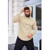 COOFANDY Men’s Workout Sweatshirts Long Sleeve Muscle Fit Athletic Gym Hoodies Pullover(Beige)