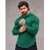 COOFANDY Men’s Workout Sweatshirts Long Sleeve Muscle Fit Athletic Gym Hoodies Pullover(Deep Green)