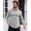 COOFANDY Men’s Workout Sweatshirts Long Sleeve Muscle Fit Athletic Gym Hoodies Pullover(Light Grey 1)
