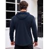 COOFANDY Men’s Workout Sweatshirts Long Sleeve Muscle Fit Athletic Gym Hoodies Pullover(Navy Blue)