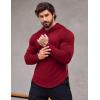 COOFANDY Men’s Workout Sweatshirts Long Sleeve Muscle Fit Athletic Gym Hoodies Pullover(Wine Red 1)