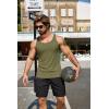 COOFANDY Men’s Workout Tank Top Ribbed Knit Sleeveless Gym Muscle T Shirts Bodybuilding Tee(Army Green(1 Pcs))