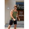 COOFANDY Men’s Workout Tank Top Ribbed Knit Sleeveless Gym Muscle T Shirts Bodybuilding Tee(Army Green(1 Pcs))