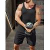 COOFANDY Men’s Workout Tank Top Ribbed Knit Sleeveless Gym Muscle T Shirts Bodybuilding Tee(Black(1 Pcs))