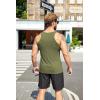 COOFANDY Men’s Workout Tank Top Ribbed Knit Sleeveless Gym Muscle T Shirts Bodybuilding Tee(Black/Army Green (2 Pcs))