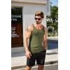 COOFANDY Men’s Workout Tank Top Ribbed Knit Sleeveless Gym Muscle T Shirts Bodybuilding Tee(Black/Army Green (2 Pcs))