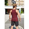 COOFANDY Men’s Workout Tank Top Ribbed Knit Sleeveless Gym Muscle T Shirts Bodybuilding Tee(Black/Red (2 Pcs))