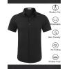 COOFANDY Mens Wrinkle Free Dress Shirt Polka Dot Short Sleeve Button Down Business Casual Shirts(Black)