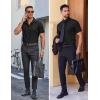 COOFANDY Mens Wrinkle Free Dress Shirt Polka Dot Short Sleeve Button Down Business Casual Shirts(Black)