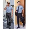 COOFANDY Mens Wrinkle Free Dress Shirt Polka Dot Short Sleeve Button Down Business Casual Shirts(Light Blue-square)