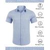 COOFANDY Mens Wrinkle Free Dress Shirt Polka Dot Short Sleeve Button Down Business Casual Shirts(Light Blue-square)