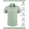 COOFANDY Mens Wrinkle Free Dress Shirt Polka Dot Short Sleeve Button Down Business Casual Shirts(Light Green-flower)