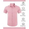 COOFANDY Mens Wrinkle Free Dress Shirt Polka Dot Short Sleeve Button Down Business Casual Shirts(Pink)