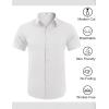 COOFANDY Mens Wrinkle Free Dress Shirt Polka Dot Short Sleeve Button Down Business Casual Shirts(White)