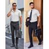 COOFANDY Mens Wrinkle Free Dress Shirt Polka Dot Short Sleeve Button Down Business Casual Shirts(White)