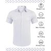 COOFANDY Mens Wrinkle Free Dress Shirt Polka Dot Short Sleeve Button Down Business Casual Shirts(White-polka Dots)