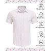 COOFANDY Mens Wrinkle Free Dress Shirt Polka Dot Short Sleeve Button Down Business Casual Shirts(White-triangle)