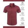 COOFANDY Mens Wrinkle Free Dress Shirt Polka Dot Short Sleeve Button Down Business Casual Shirts(Wine Red-polka Dots)
