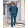COOFANDY Sweatsuits for Men 2 Piece tracksuit Sets Full Zip Hoodie Sweatpants for Men Casual Sports Jogging Suits S-4XL(Denim Blue)