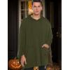 COOFANDY Unisex Casual Hooded Poncho Cape Cloak Fashion Coat Hoodie Pullover with Pocket(Army Green)