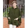 COOFANDY Unisex Casual Hooded Poncho Cape Cloak Fashion Coat Hoodie Pullover with Pocket(Army Green)