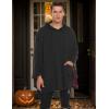 COOFANDY Unisex Casual Hooded Poncho Cape Cloak Fashion Coat Hoodie Pullover with Pocket(Black)