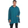 COOFANDY Unisex Casual Hooded Poncho Cape Cloak Fashion Coat Hoodie Pullover with Pocket(Blue Green)