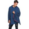 COOFANDY Unisex Casual Hooded Poncho Cape Cloak Fashion Coat Hoodie Pullover with Pocket(Dark Blue)