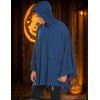 COOFANDY Unisex Casual Hooded Poncho Cape Cloak Fashion Coat Hoodie Pullover with Pocket(Dark Blue)