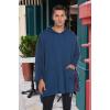 COOFANDY Unisex Casual Hooded Poncho Cape Cloak Fashion Coat Hoodie Pullover with Pocket(Dark Blue)