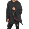 COOFANDY Unisex Casual Hooded Poncho Cape Cloak Fashion Coat Hoodie Pullover with Pocket(Dark Grey)