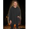 COOFANDY Unisex Casual Hooded Poncho Cape Cloak Fashion Coat Hoodie Pullover with Pocket(Dark Grey)