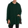 COOFANDY Unisex Casual Hooded Poncho Cape Cloak Fashion Coat Hoodie Pullover with Pocket(Green Black)